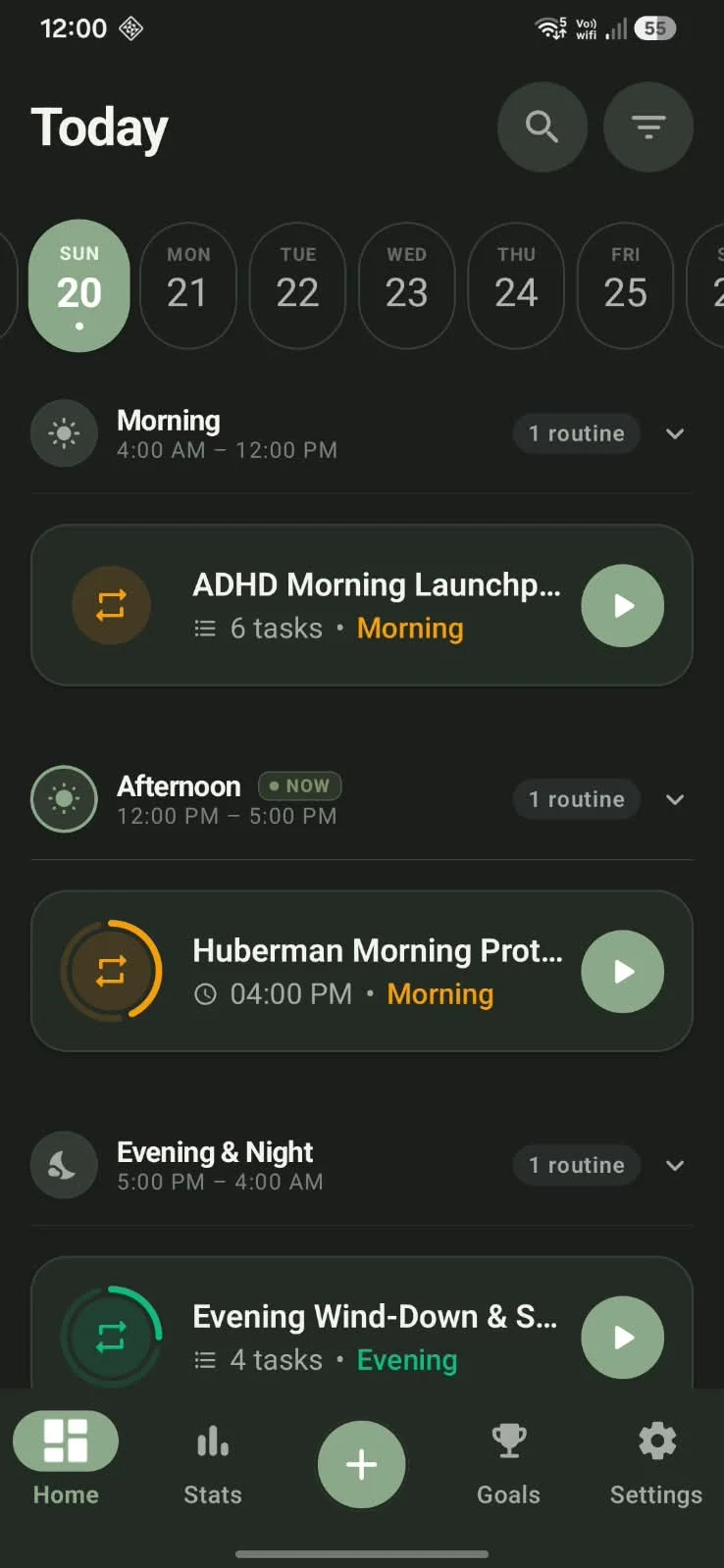 NextStep App Dashboard Screen